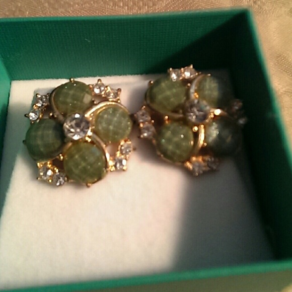 Antique Inspired Iridescent CZ Florette Earrings - Picture 2 of 3
